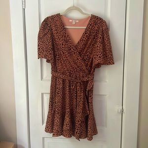 Faux Wrap Printed Dress
